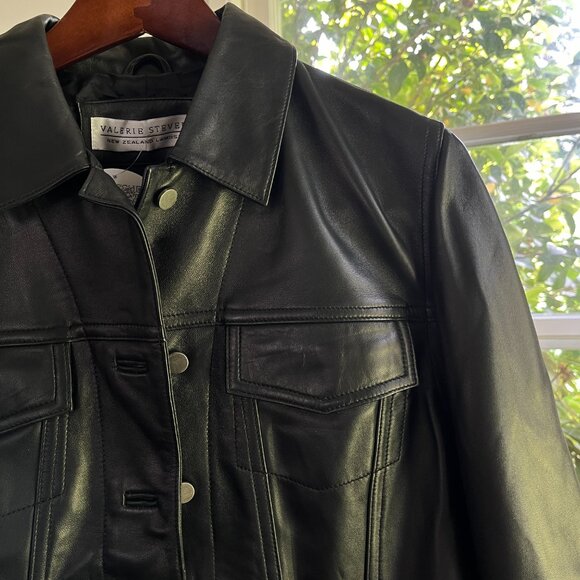 VINTAGE 90S LEATHER JACKET - Picture 5 of 6